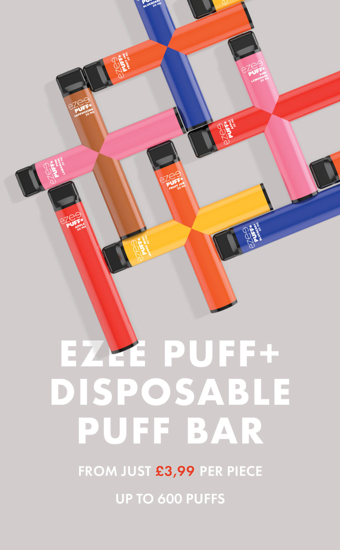 ezee puff disposable vape e-cigarette 600 puffs no nicotine free