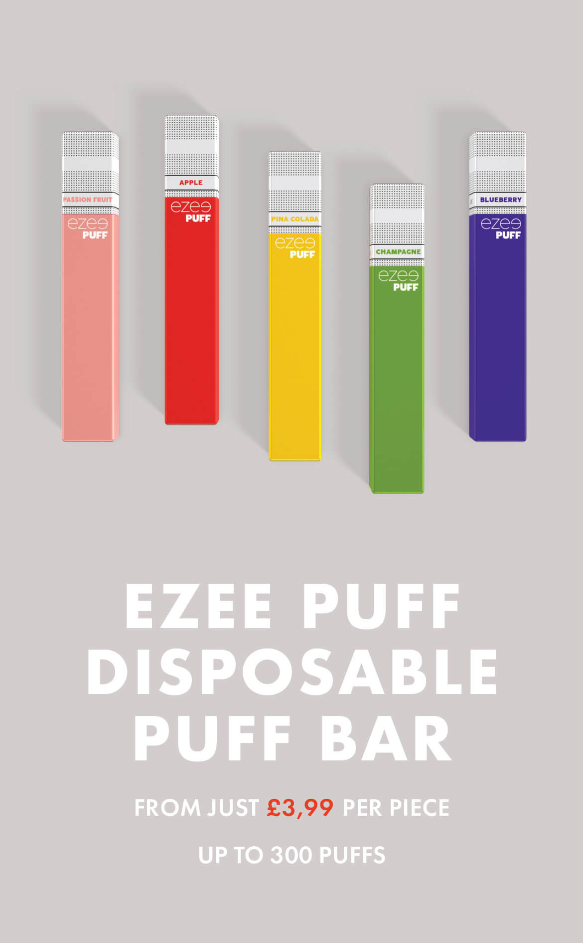 ezee puff disposable vape e-cigarette 300 puff nicotine free