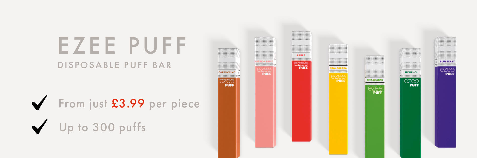 ezee puff disposable vape e-cigarette 300 puff nicotine free