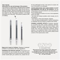 Ezee Go Disposable E-cigarette Tobacco Nicotine Free 5pcs